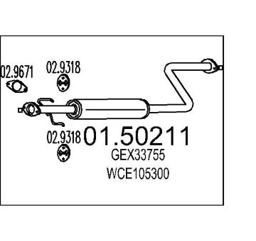 Střední tlumič výfuku MTS 01.50211
