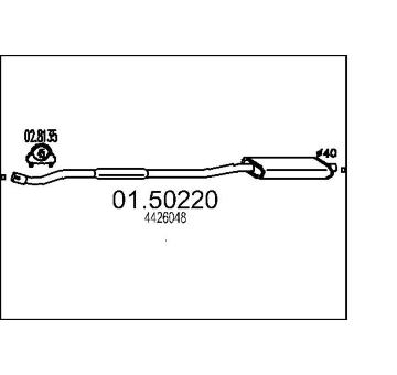 Stredný tlmič výfuku MTS 01.50220