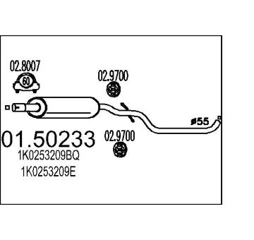 Střední tlumič výfuku MTS 01.50233