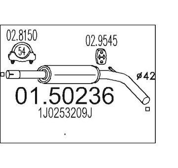 Střední tlumič výfuku MTS 01.50236