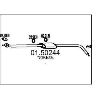Střední tlumič výfuku MTS 01.50244