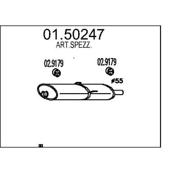 Střední tlumič výfuku MTS 01.50247