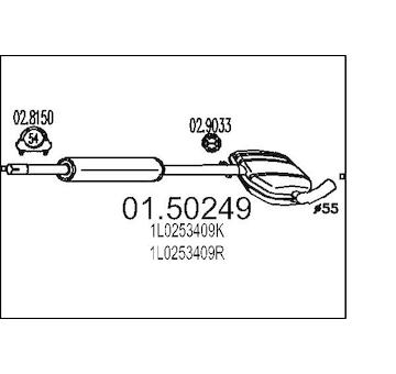 Střední tlumič výfuku MTS 01.50249