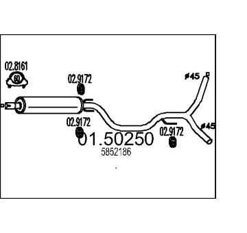 Střední tlumič výfuku MTS 01.50250