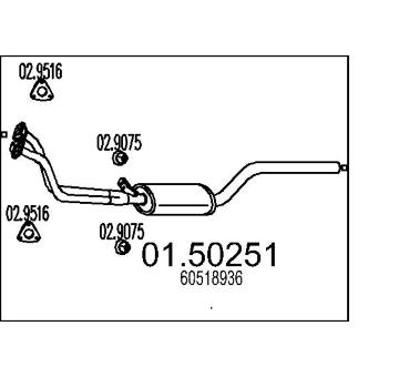 Střední tlumič výfuku MTS 01.50251