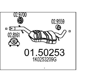 Střední tlumič výfuku MTS 01.50253