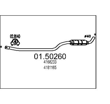 Střední tlumič výfuku MTS 01.50260
