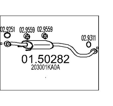 Střední tlumič výfuku MTS 01.50282