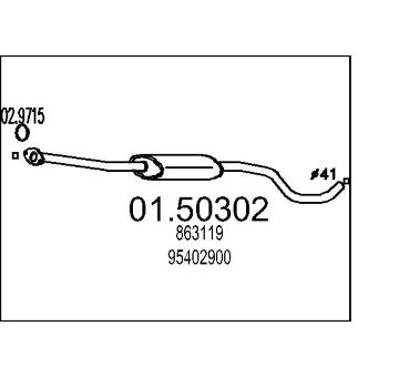 Střední tlumič výfuku MTS 01.50302