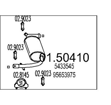 Střední tlumič výfuku MTS 01.50410
