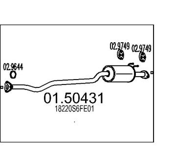 Střední tlumič výfuku MTS 01.50431