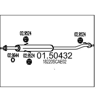 Střední tlumič výfuku MTS 01.50432