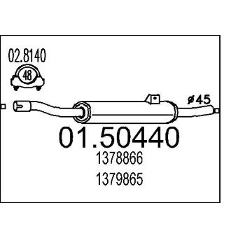 Střední tlumič výfuku MTS 01.50440