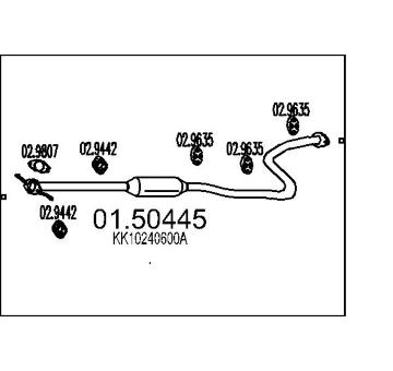 Střední tlumič výfuku MTS 01.50445