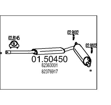 Střední tlumič výfuku MTS 01.50450
