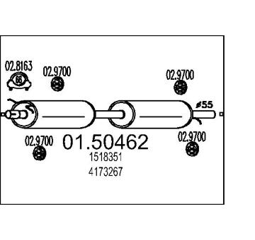 Střední tlumič výfuku MTS 01.50462