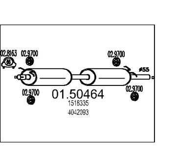 Střední tlumič výfuku MTS 01.50464