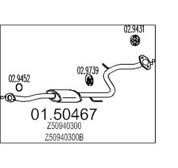 Střední tlumič výfuku MTS 01.50467