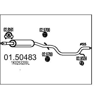 Střední tlumič výfuku MTS 01.50483