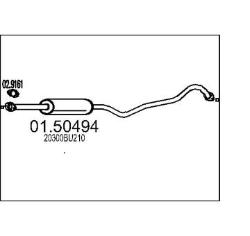 Střední tlumič výfuku MTS 01.50494