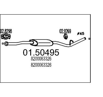 Střední tlumič výfuku MTS 01.50495