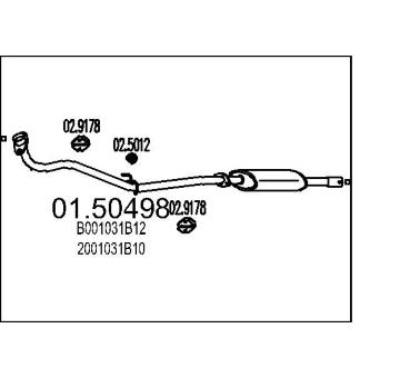 Střední tlumič výfuku MTS 01.50498