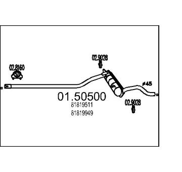Střední tlumič výfuku MTS 01.50500