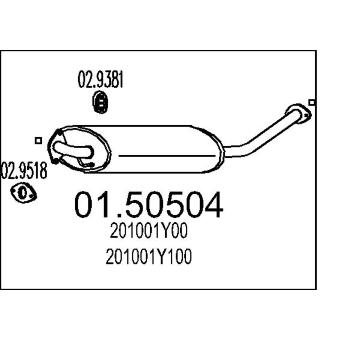 Střední tlumič výfuku MTS 01.50504