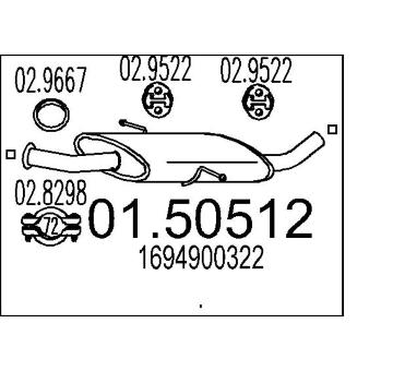Střední tlumič výfuku MTS 01.50512