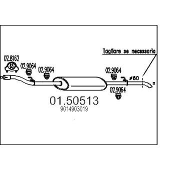 Střední tlumič výfuku MTS 01.50513