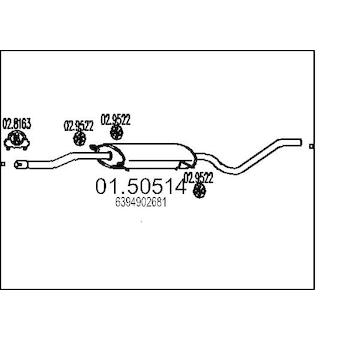 Střední tlumič výfuku MTS 01.50514