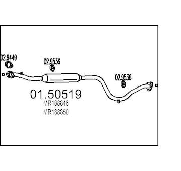 Střední tlumič výfuku MTS 01.50519