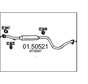 Střední tlumič výfuku MTS 01.50521