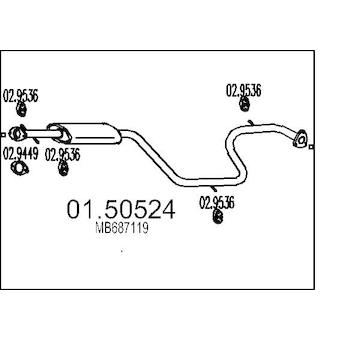 Střední tlumič výfuku MTS 01.50524