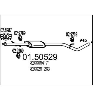 Střední tlumič výfuku MTS 01.50529
