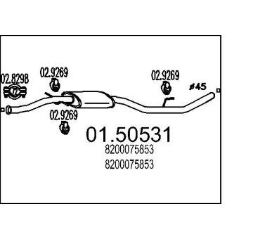 Střední tlumič výfuku MTS 01.50531