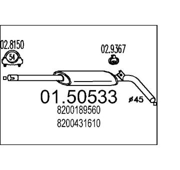 Střední tlumič výfuku MTS 01.50533
