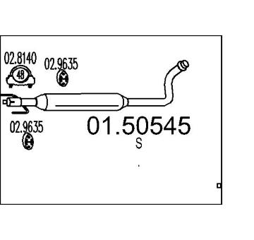 Střední tlumič výfuku MTS 01.50545