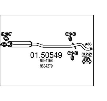 Střední tlumič výfuku MTS 01.50549