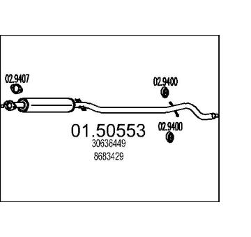 Střední tlumič výfuku MTS 01.50553