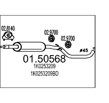 Střední tlumič výfuku MTS 01.50568
