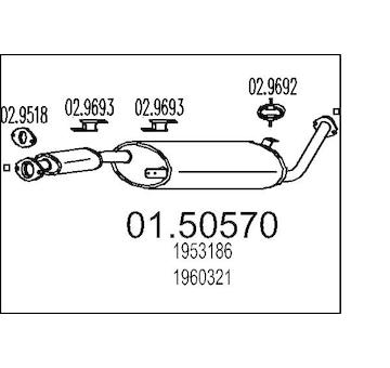 Střední tlumič výfuku MTS 01.50570