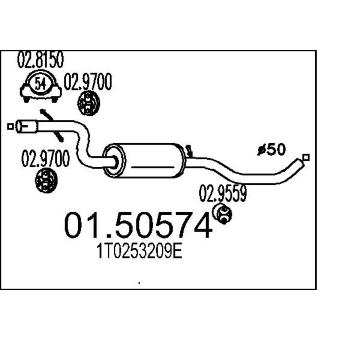 Střední tlumič výfuku MTS 01.50574