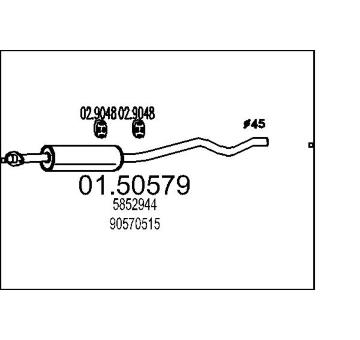 Střední tlumič výfuku MTS 01.50579
