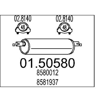 Střední tlumič výfuku MTS 01.50580