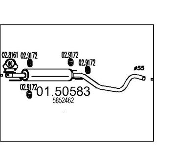 Střední tlumič výfuku MTS 01.50583