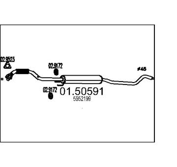 Střední tlumič výfuku MTS 01.50591