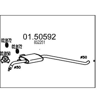 Střední tlumič výfuku MTS 01.50592