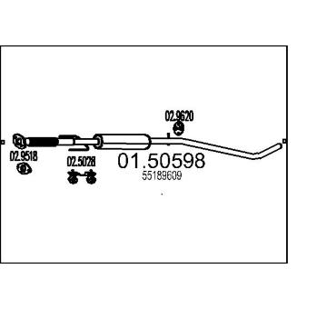 Střední tlumič výfuku MTS 01.50598