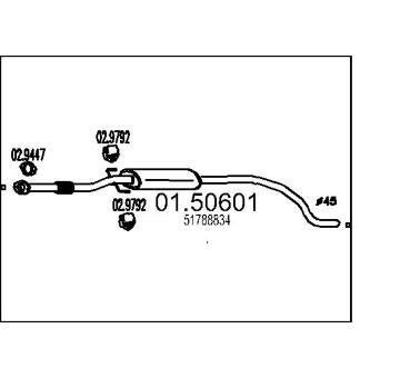 Střední tlumič výfuku MTS 01.50601